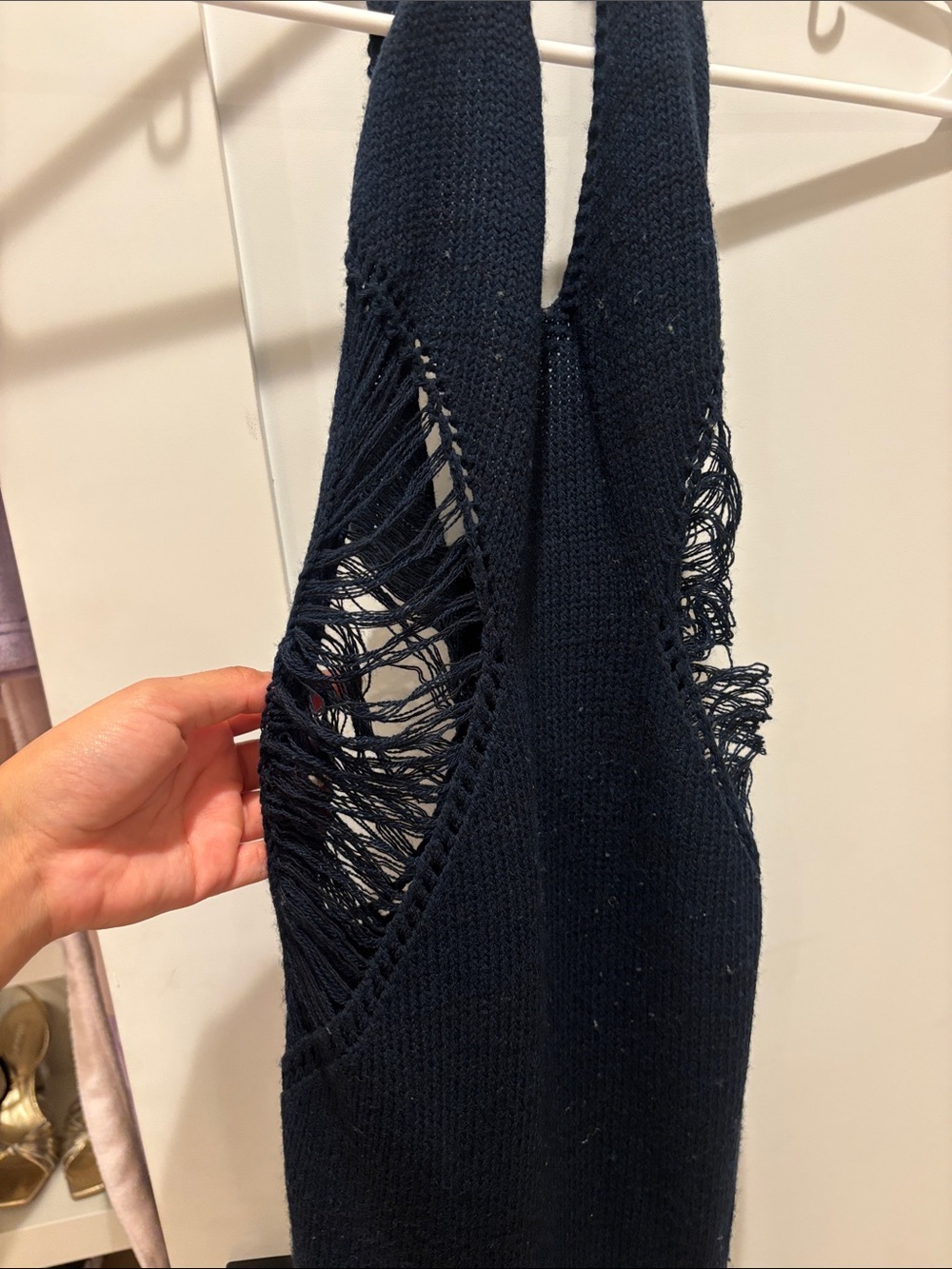 PrettyLittleThing Navy Halter Backless Maxi Dress - Picture 4 of 4